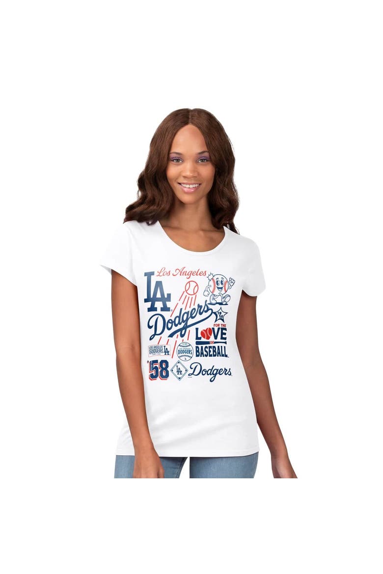Women's G-III 4Her by Carl Banks White Los Angeles Dodgers Endzone Collage T-Shirt, Main, color, White