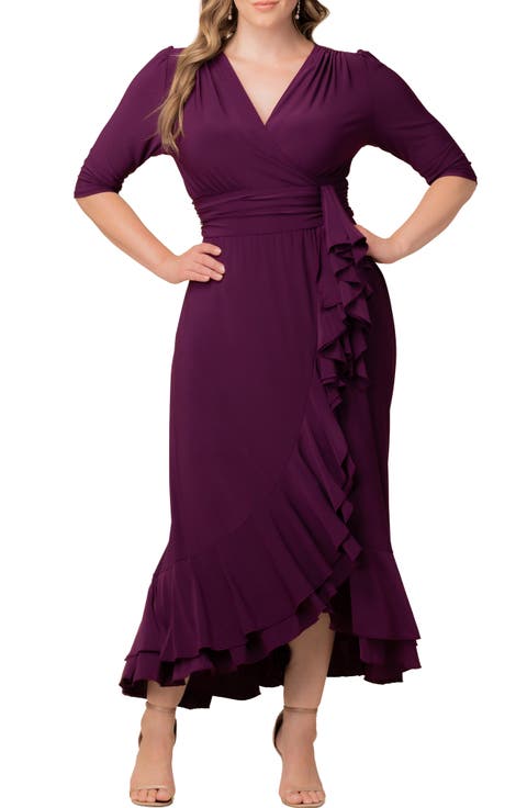 Veronica Ruffled High-Low Evening Gown (Plus)