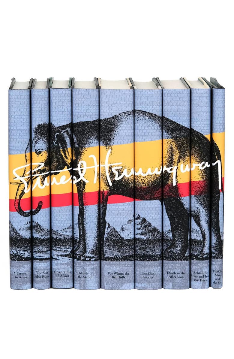 Juniper Books Ernest Hemingway Elephant Book Set, Main, color, Grey