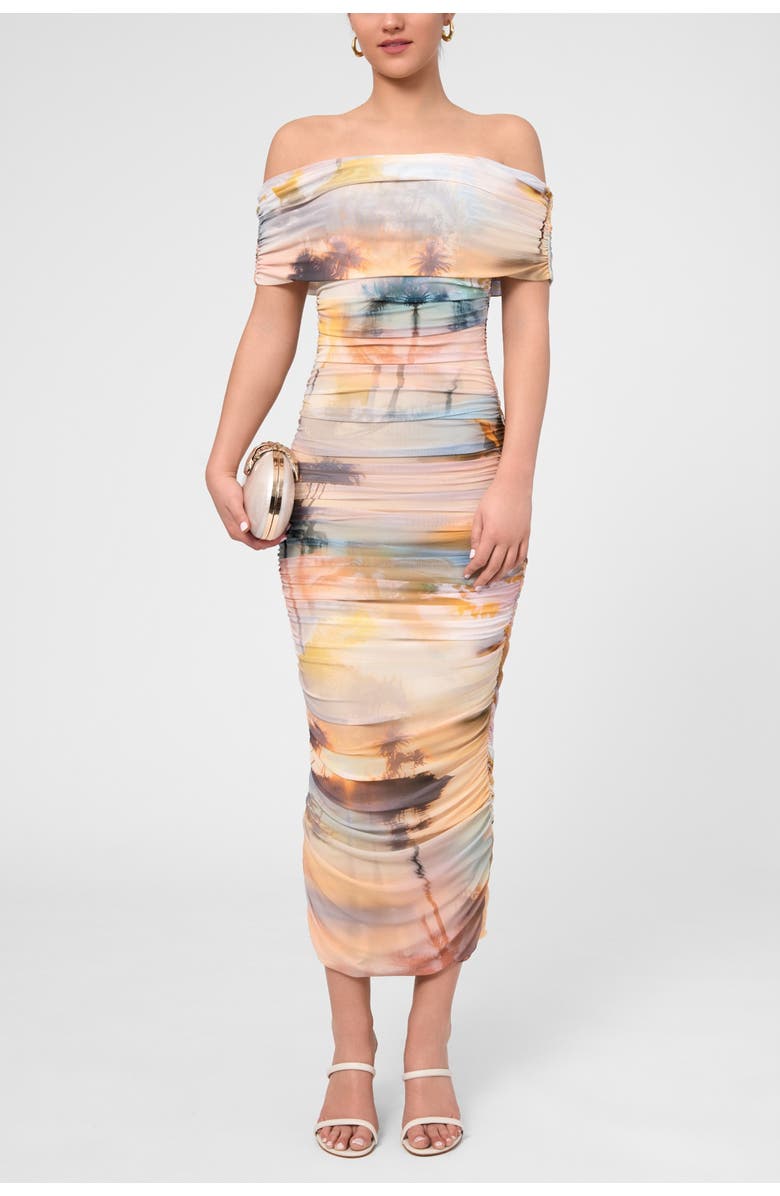 RACHEL Rachel Roy Aubree Off-the-Shoulder Maxi Dress, Main, color, Light Pastel Orange