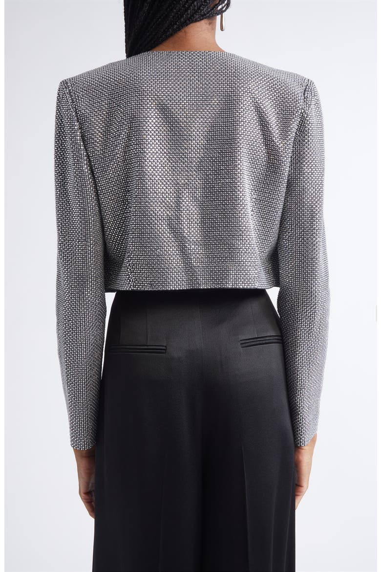 Crystal Embellished Crop Jacket, Alternate, color, DARK GREY MELANGE