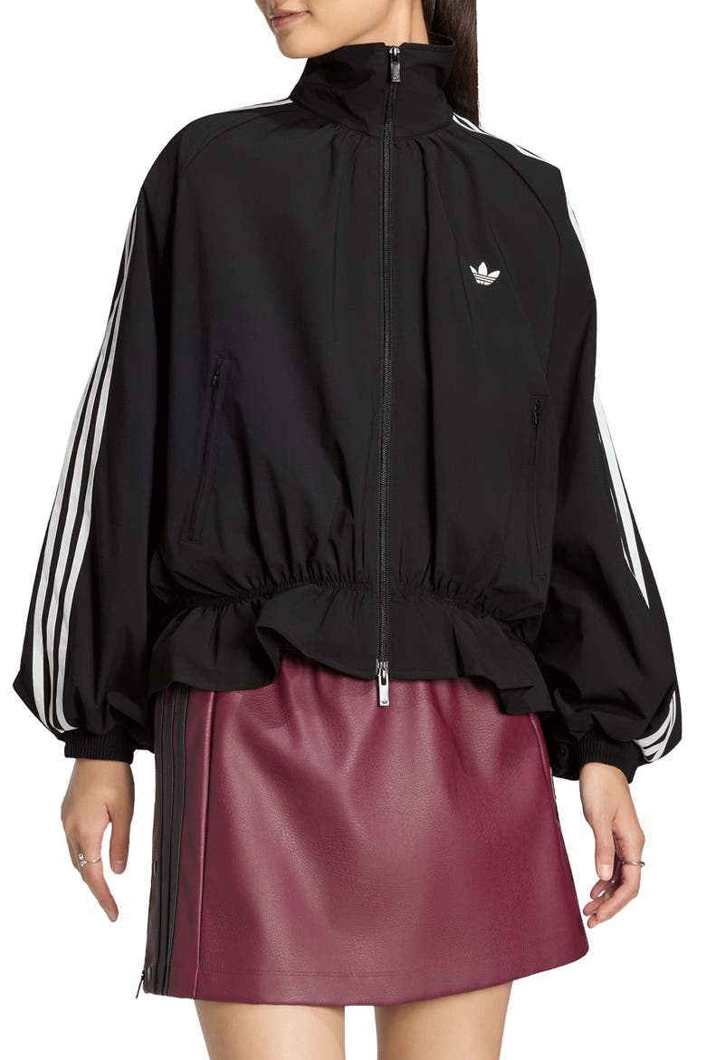 Blousy Oversized Track Top, Main, color, BLACK