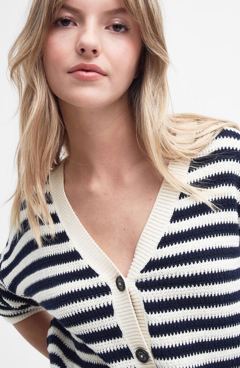 Barbour Sandgate Stripe Cotton V-Neck Cardigan, Alternate, color,