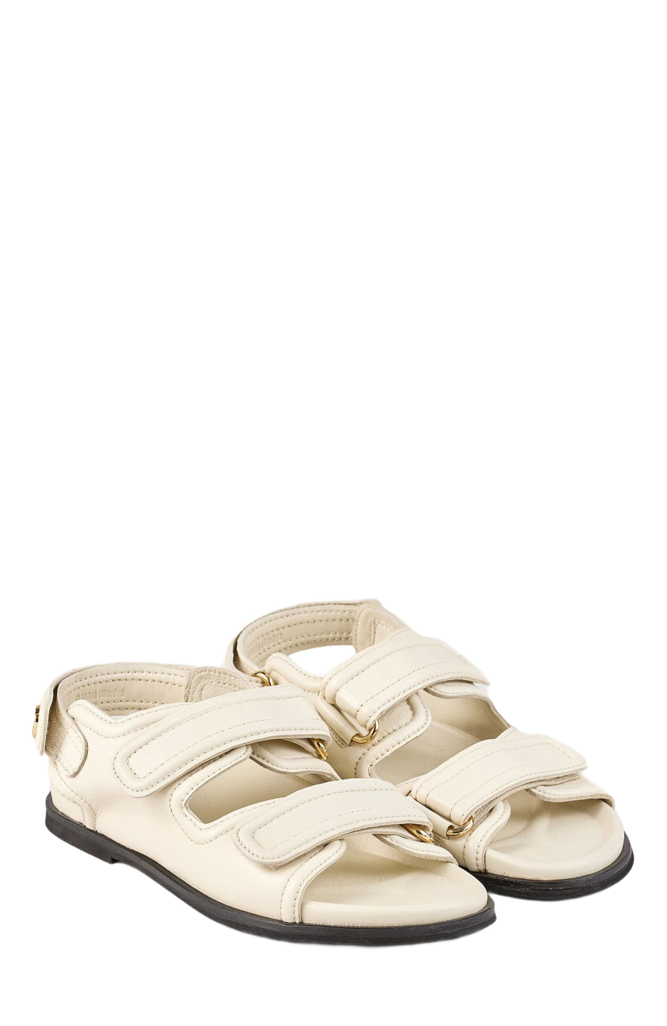 SANDRO Plain leather lambskin sandals, Alternate, color, 