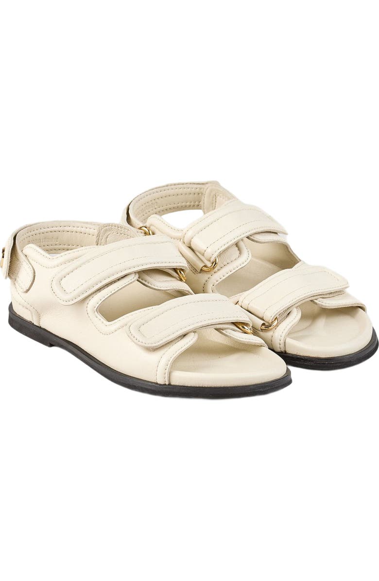 SANDRO Plain leather lambskin sandals, Alternate, color,