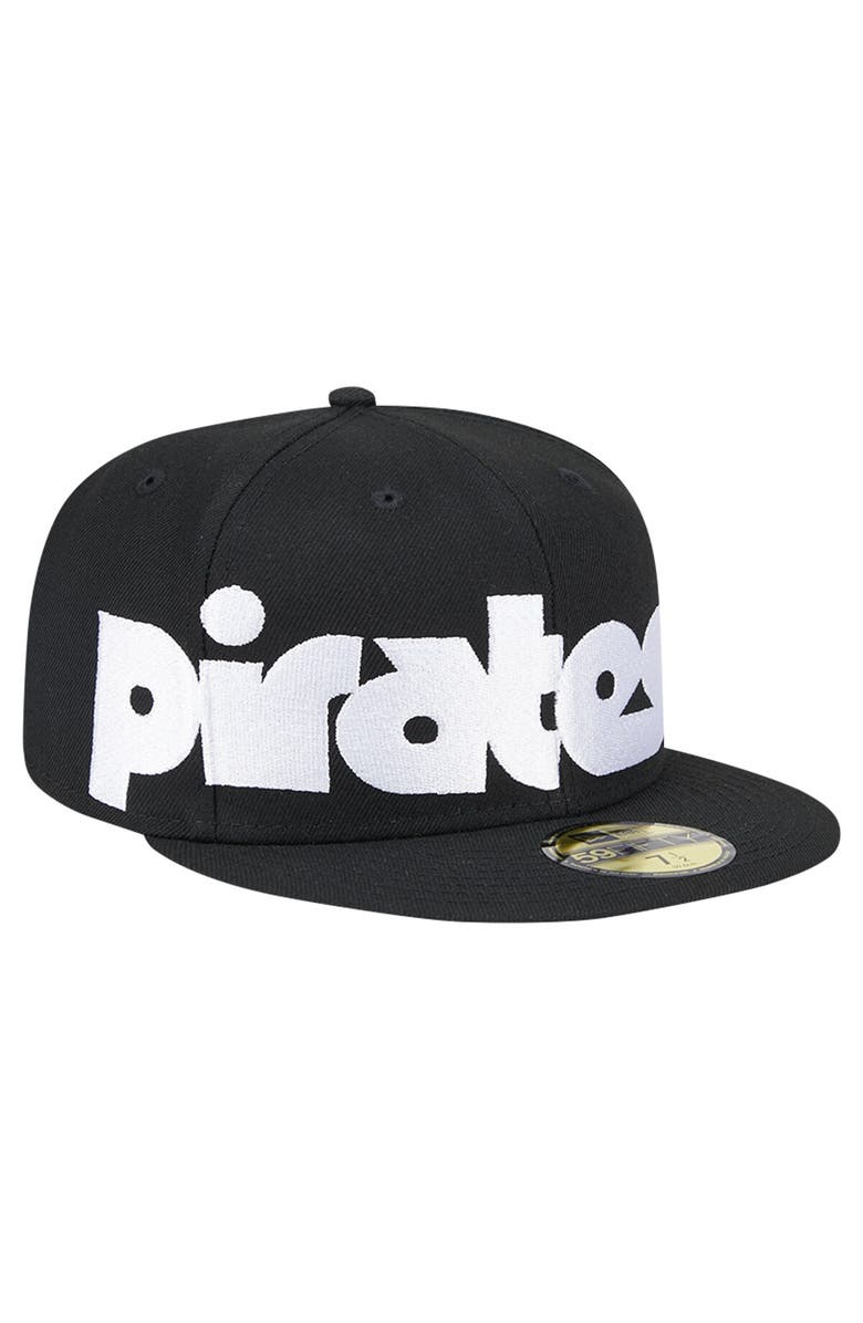 New Era Men's New Era Black Pittsburgh Pirates Checkered Undervisor 59FIFTY Fitted Hat, Alternate, color, Black