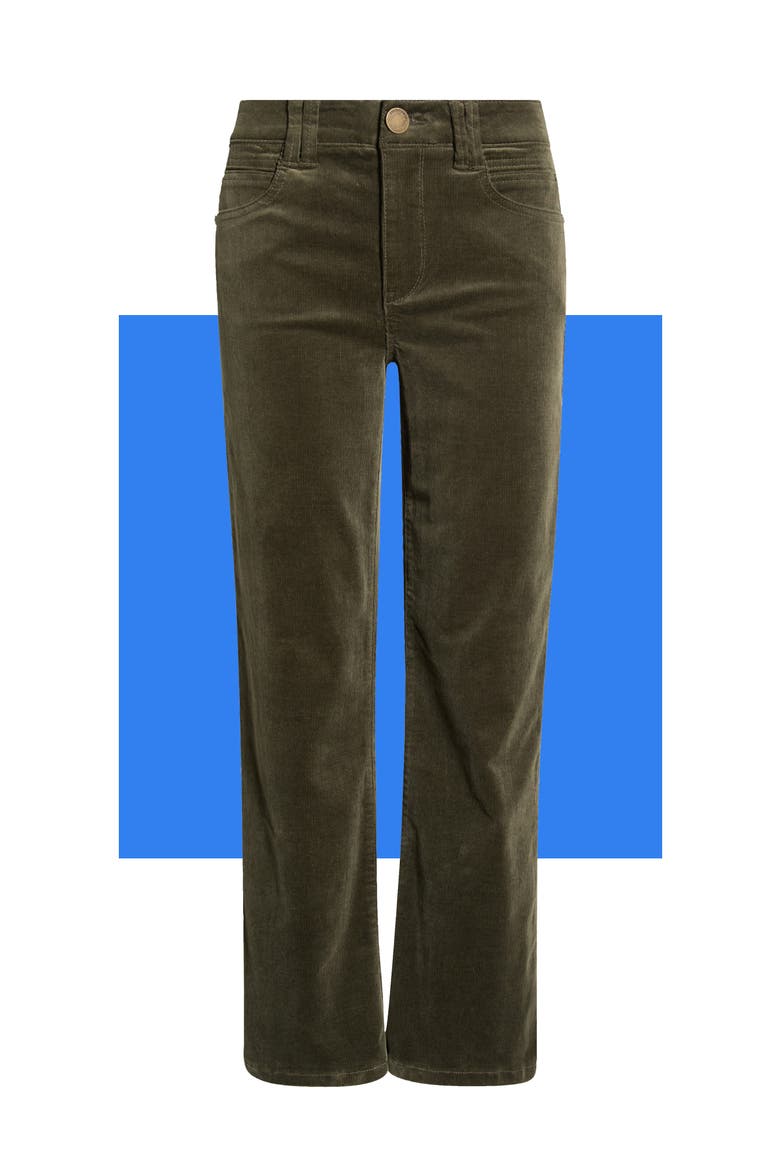 Itty Bitty Crop Corduroy Flare Pants, Main, color, DUFFEL GREEN