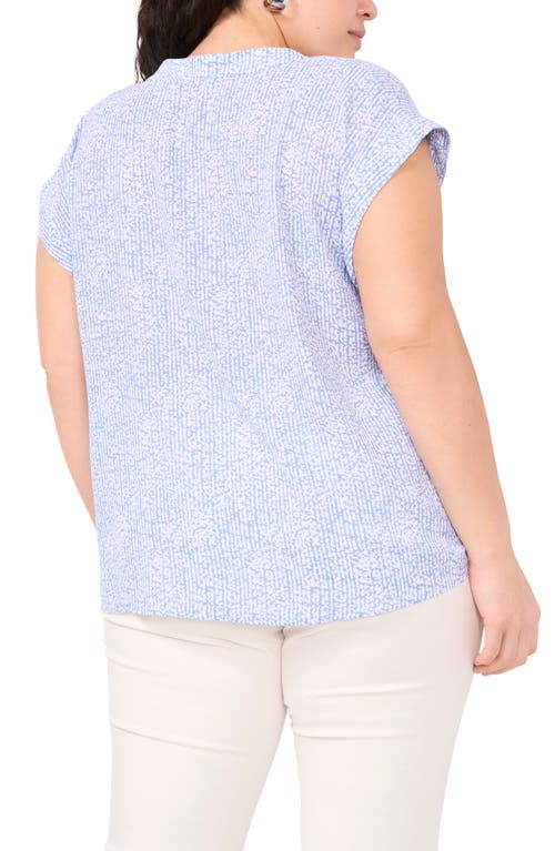 Vince Camuto Print Cap Sleeve Top In Serene Sky