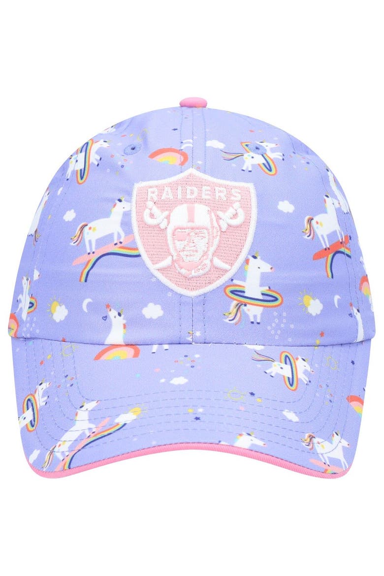 Girls Preschool '47 Purple Las Vegas Raiders Unicorn Clean Up Adjustable Hat, Alternate, color, Purple
