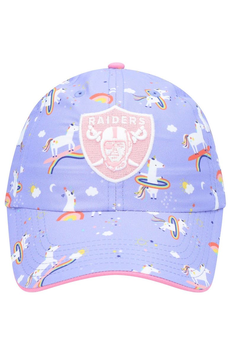 '47 Girls Preschool '47 Purple Las Vegas Raiders Unicorn Clean Up Adjustable Hat, Alternate, color, Purple