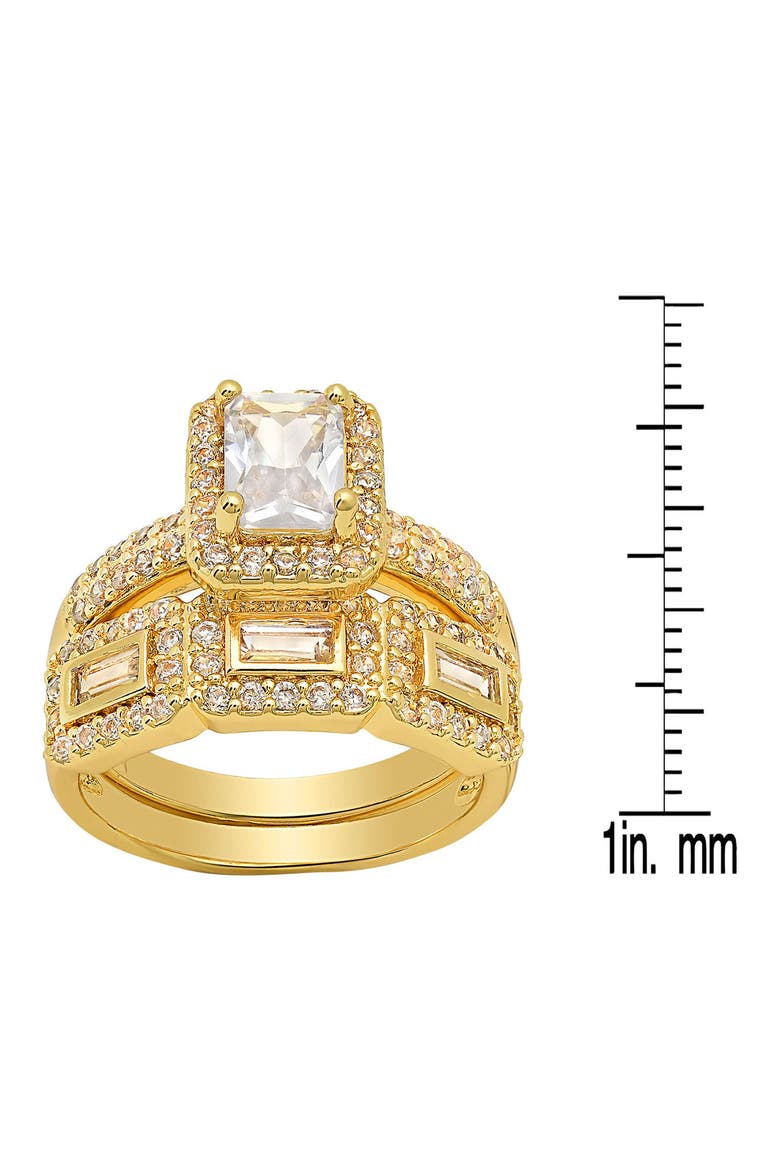 Cushion Cut Simulated Diamond Stacked Pavé Ring, Alternate, color, GOLD