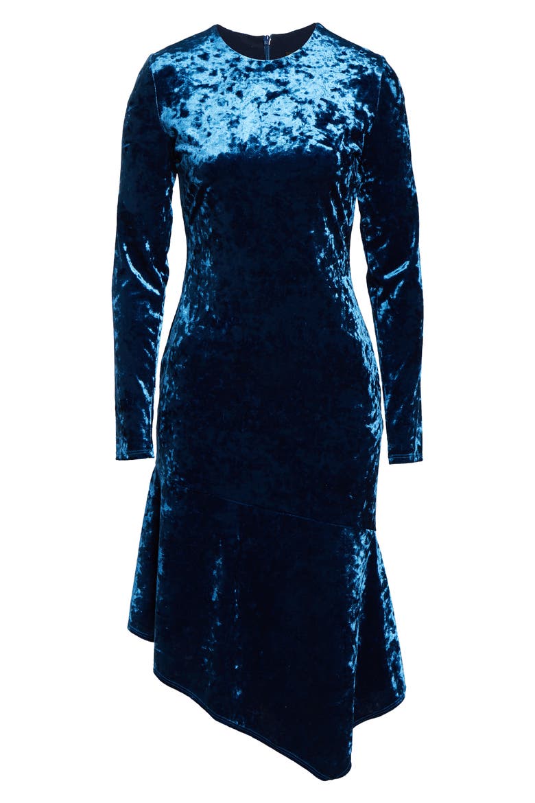 Maddox Velvet Sheath Dress, Alternate, color, OCEAN SPLASH