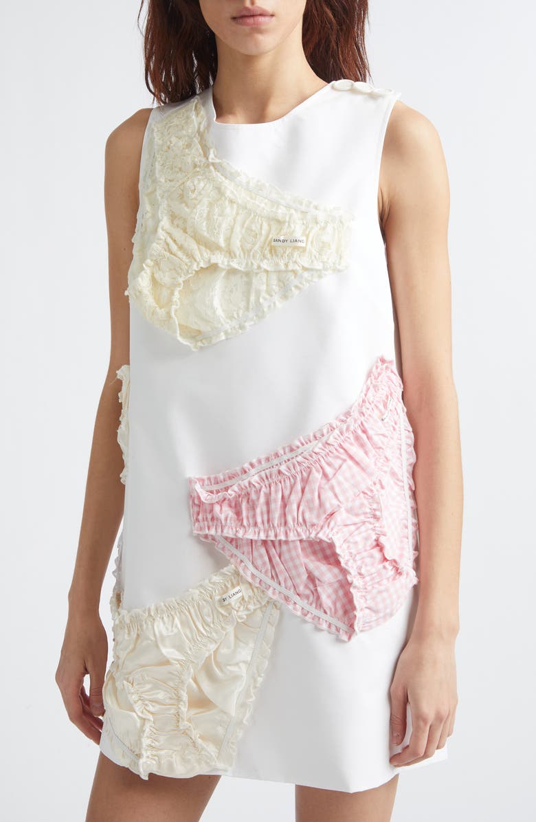 Sandy Liang Copellia Cotton Poplin Sleeveless Minidress, Alternate, color, White