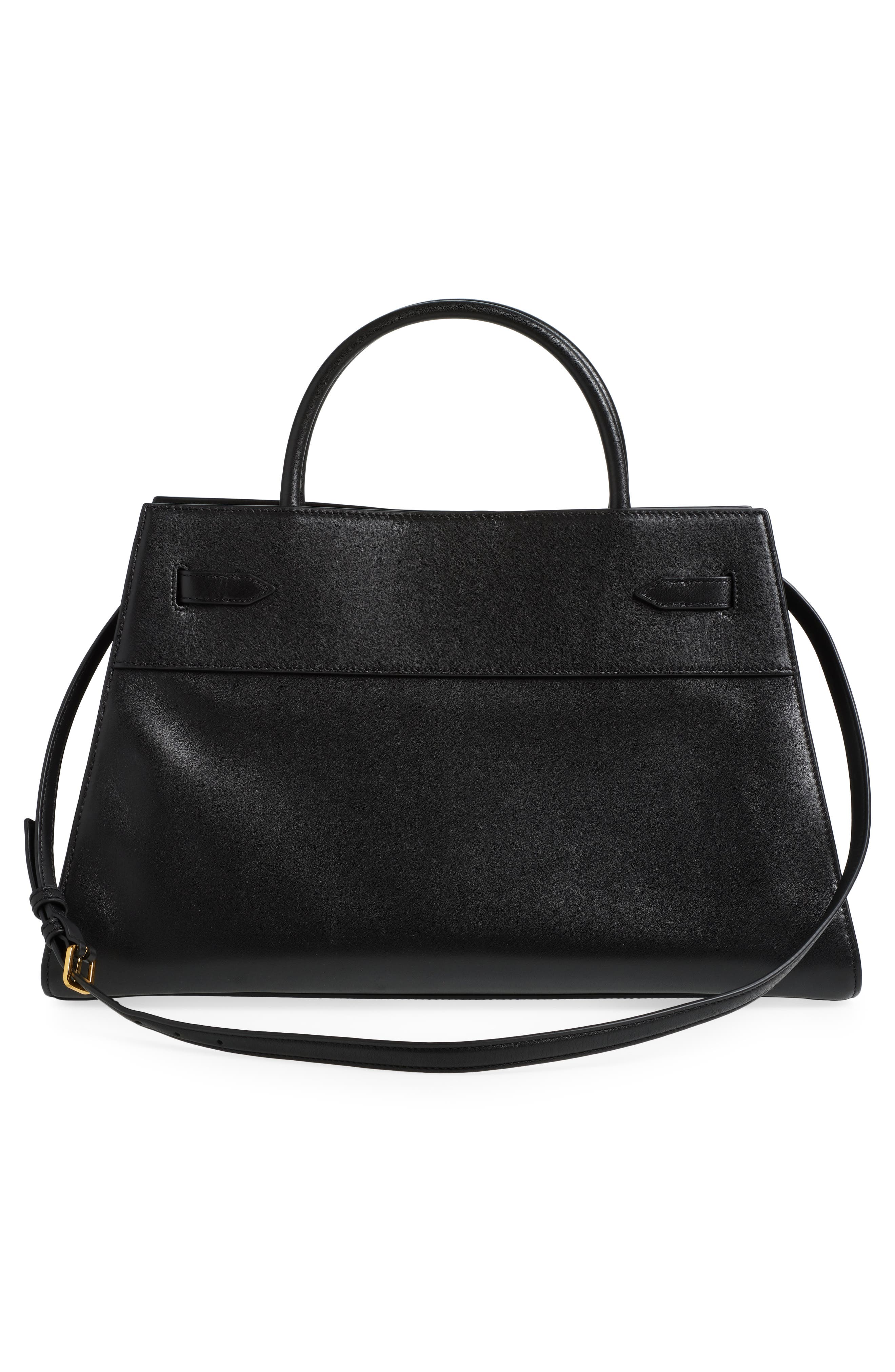 Veronica Beard Large Dash Leather Tote, Alternate, color, Black