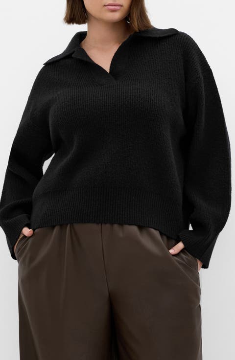 Opal Spread Collar Sweater (Plus)