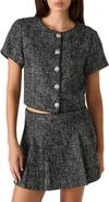Steve Madden Aralynn Crop Tweed Top