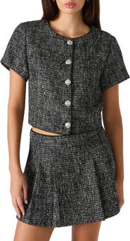 Steve Madden Aralynn Crop Tweed Top