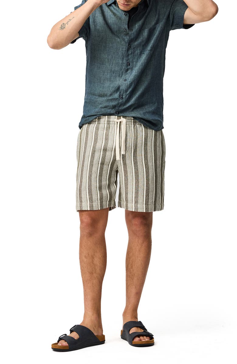 Rodd & Gunn The Laurels Stripe Cotton Blend Drawstring Shorts, Alternate, color, Sage