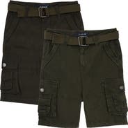 XRAY Kids' 2-Pack Belted Twill Cargo Shorts