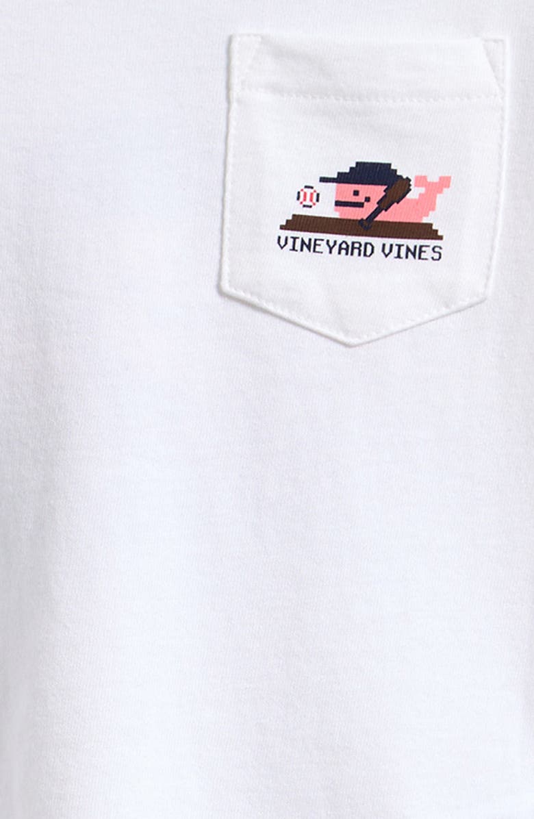 vineyard vines Kids' Baseball Pixel Pocket Graphic T-Shirt, Alternate, color, White Cap