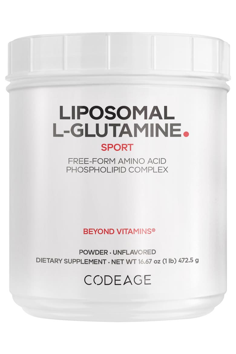 Liposomal L-Glutamine Powder 5000mg Supplement, Main, color, White