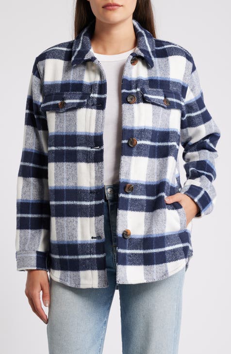 NORDSTROM SANCTUARY Blue Plaid Shacket popular