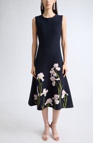 Oscar de la Renta Iris Jacquard Sleeveless Sweater Dress