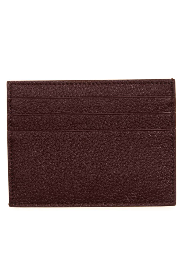 Leather Card Holder, Alternate, color, DARK BURGUNDY