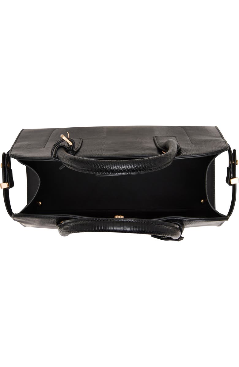 Anne Klein Curved Satchel, Alternate, color, Black