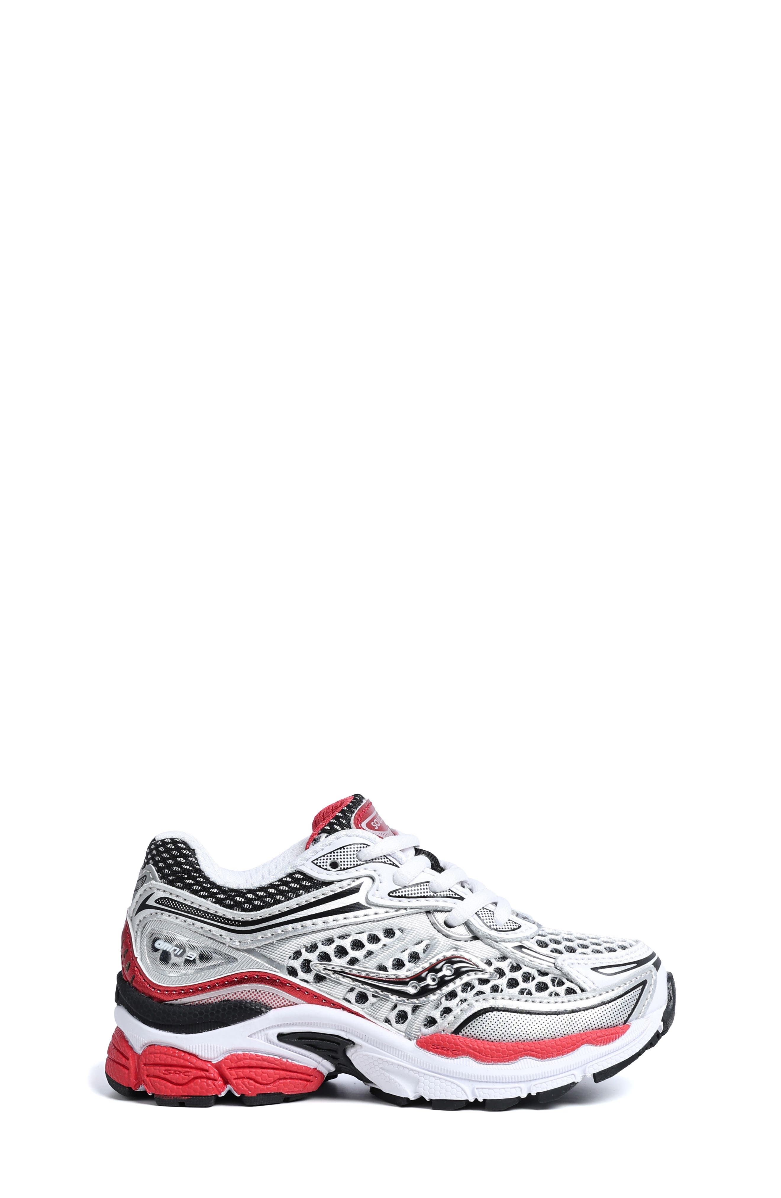 Saucony Kids' ProGrid Omni 9 Sneaker, Alternate, color, White/ Red