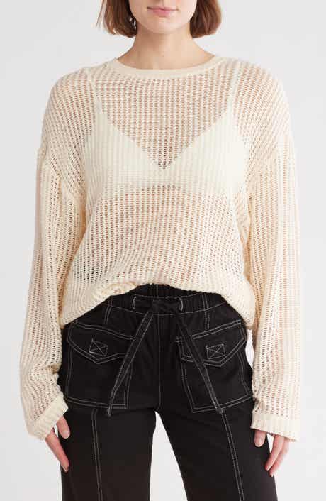 Topshop Open Stitch Metallic Pullover
