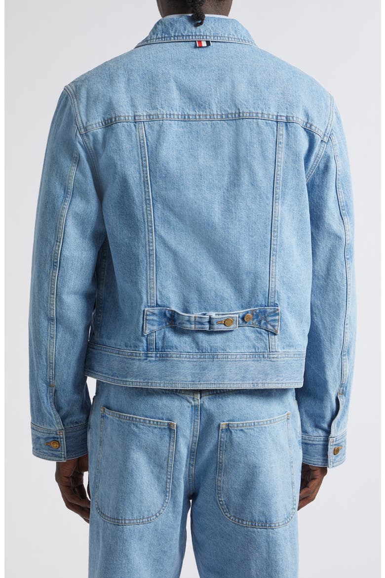Selvedge Denim Backstrap Utility Jacket, Alternate, color, LIGHT BLUE