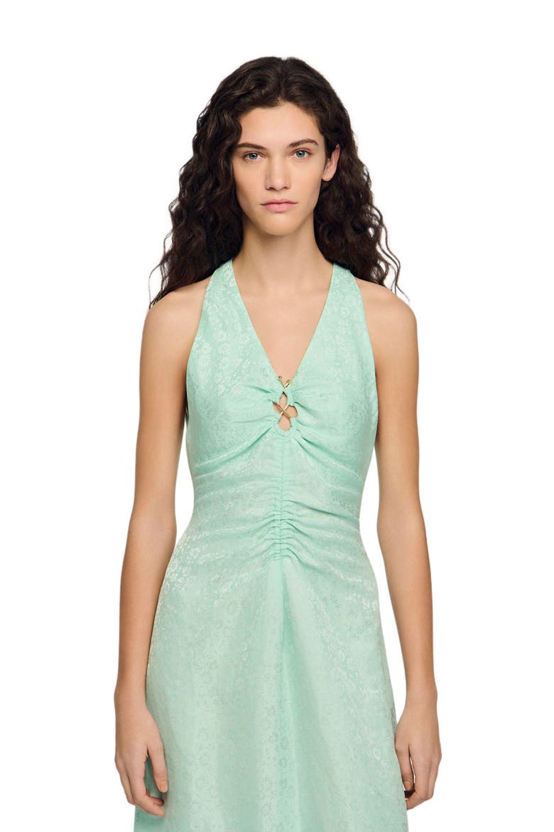 Floral print V-neck maxi dress, Alternate, color, Light green