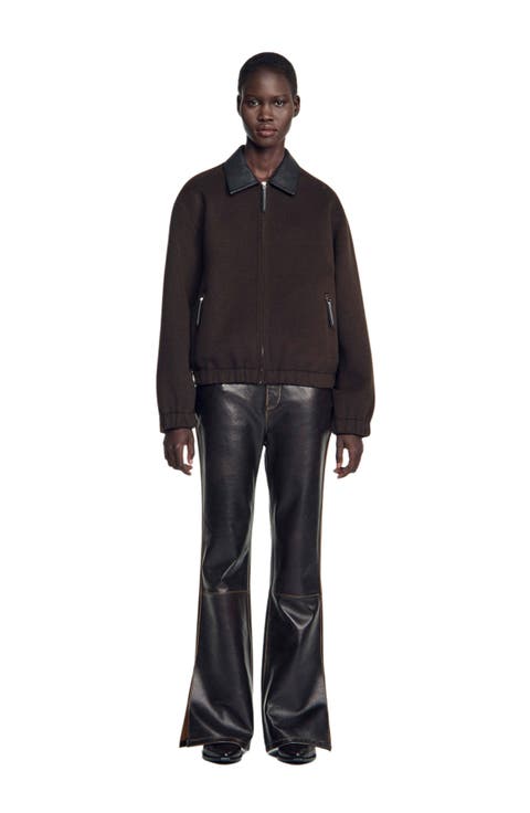 Double-faced Leather Collar Jacket