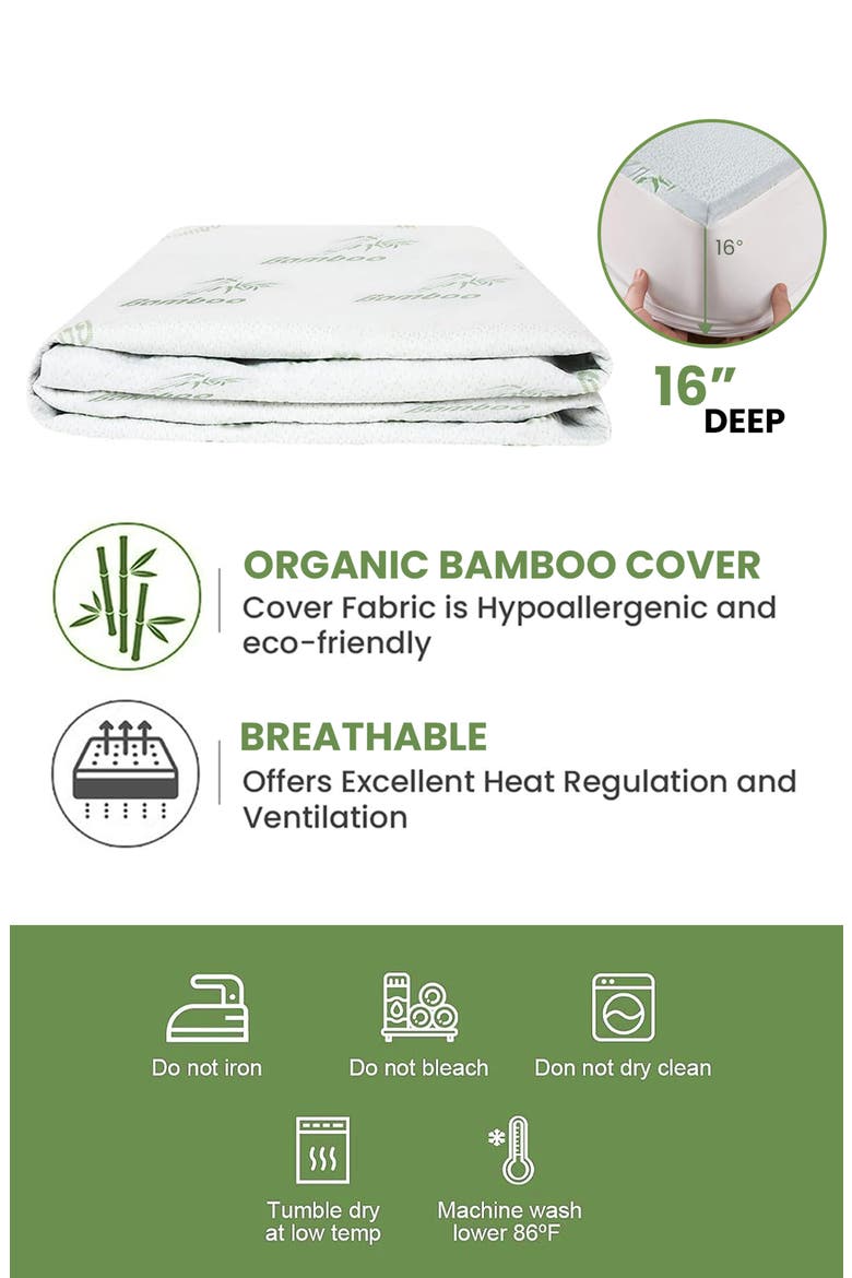 Hypoallergenic Mattress Protector, Alternate, color, WHITE