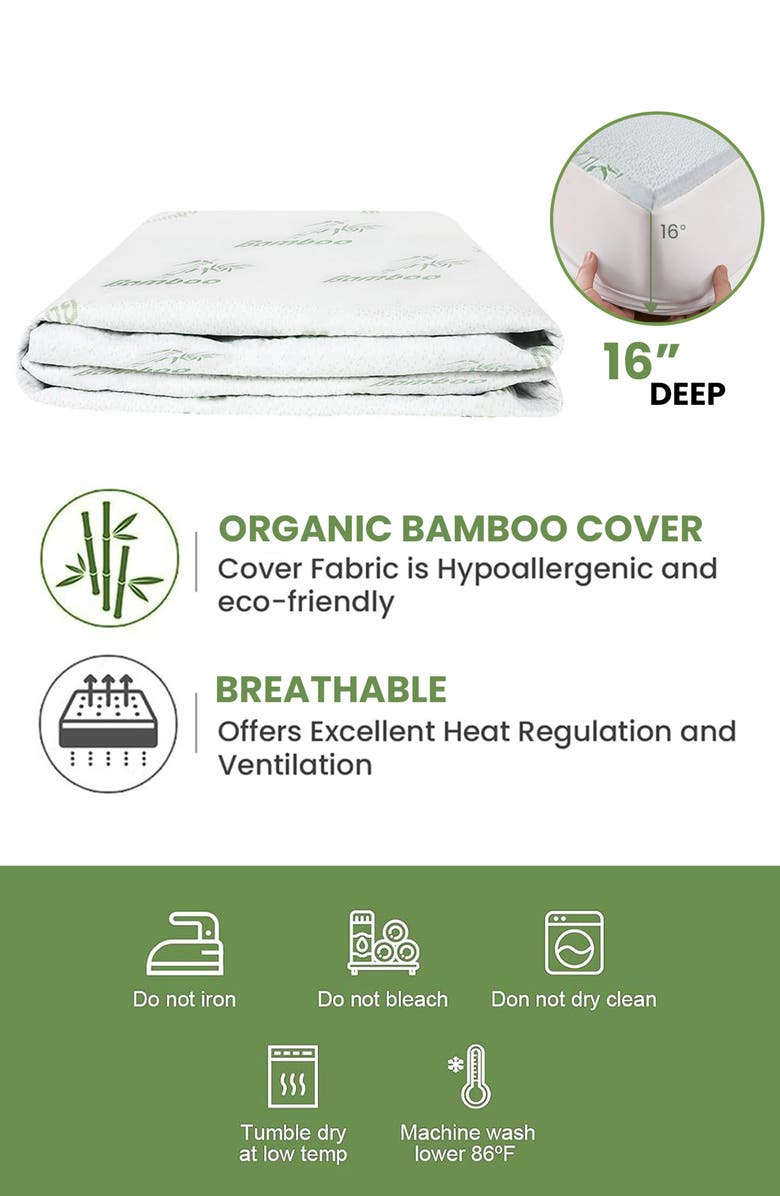 Luxury Home Hypoallergenic Mattress Protector, Alternate, color, White
