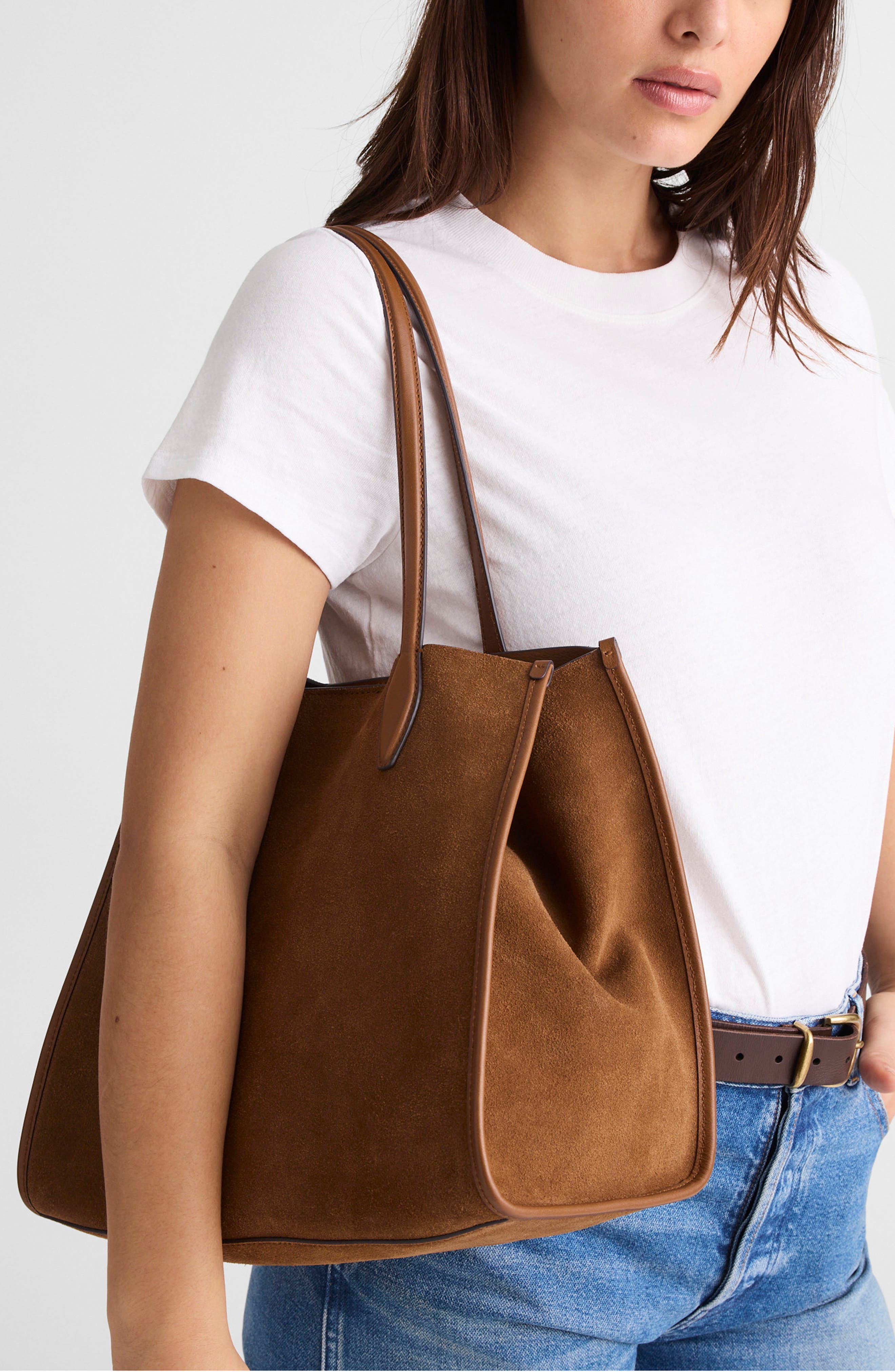 Suede Lexington Tote, Alternate, color, AGED COGNAC