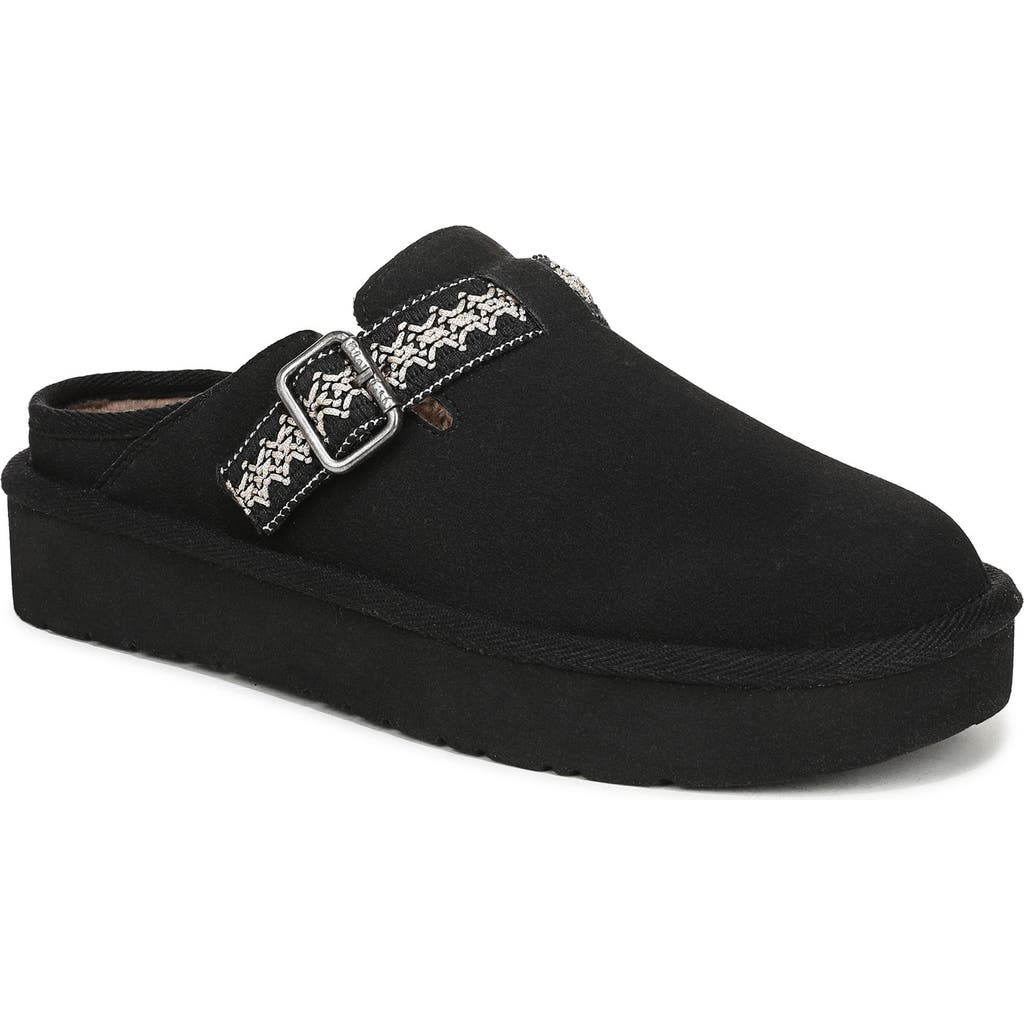 Blowfish Malibu Monday Faux Shearling Lined Clog Slipper In Black