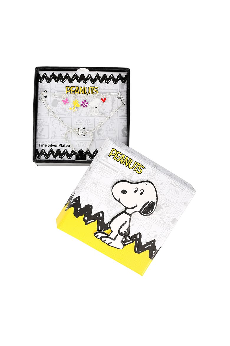 Snoopy Enamel Charm Woodstock Bracelet, Alternate, color, Silver