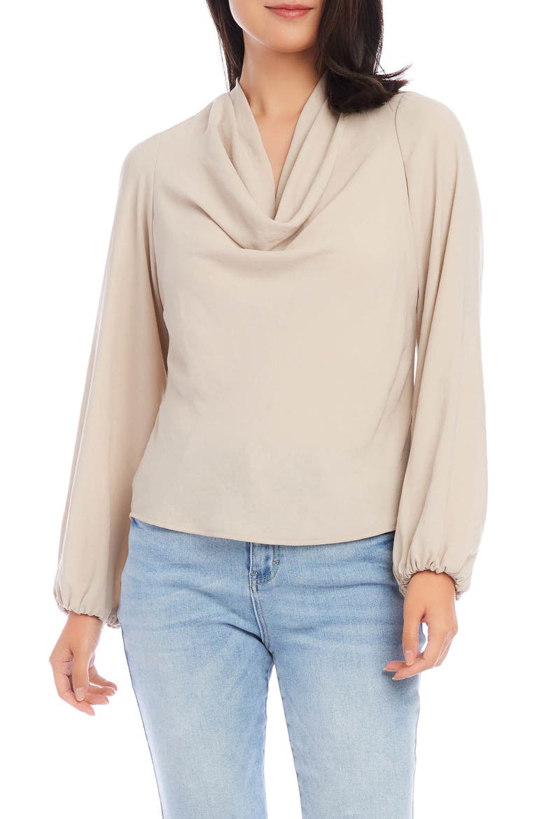 Cowl Neck Top, Main, color, KHAKI