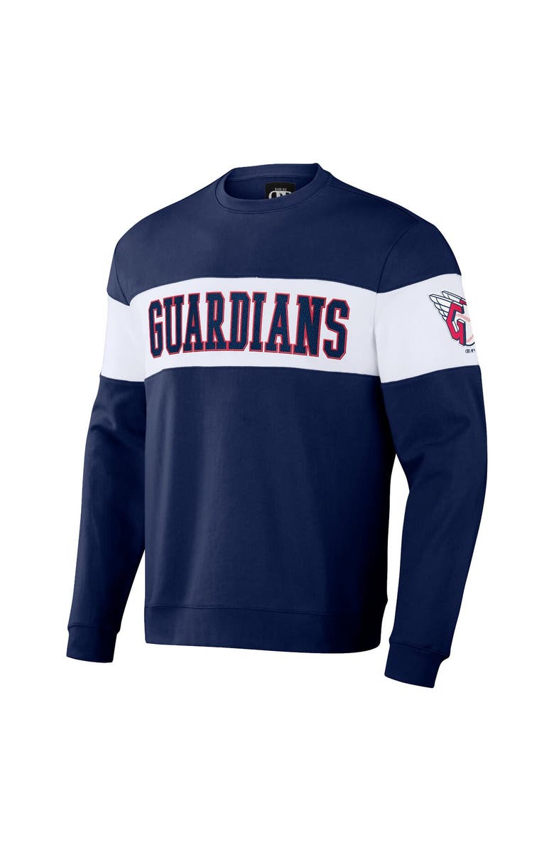 Darius Rucker Collection by Fanatics Men's Darius Rucker Collection by Fanatics Navy Cleveland Guardians Stripe Pullover Sweatshirt, Alternate, color, Navy