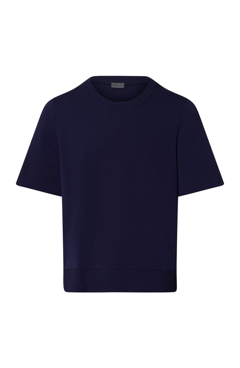 Hanro Natural Living Organic Cotton Sweatshirt, Main, color, Deep Navy