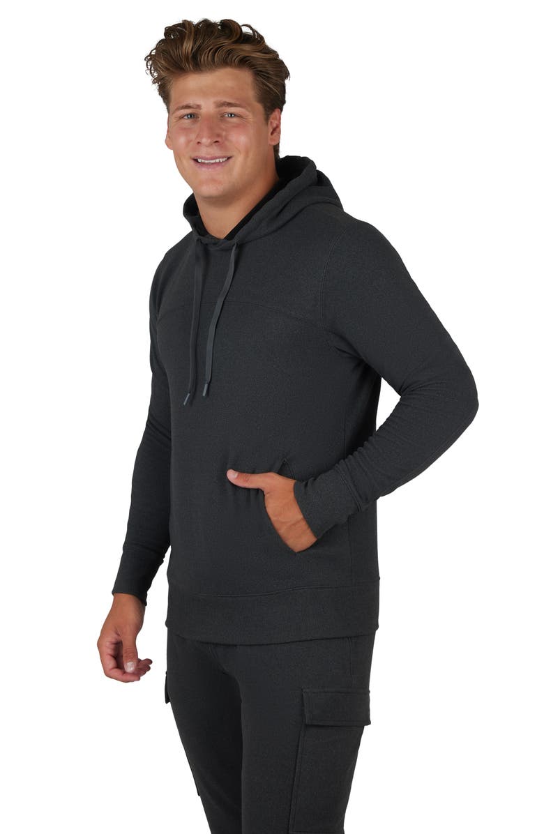 90 DEGREE BY REFLEX Ultra Mélange Fleece Hoodie, Alternate, color, Black