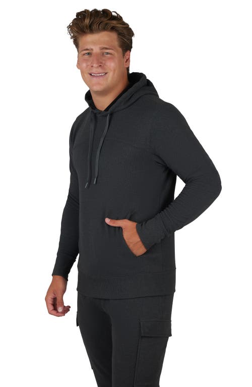 90 Degree By Reflex Ultra Mélange Fleece Hoodie In Black