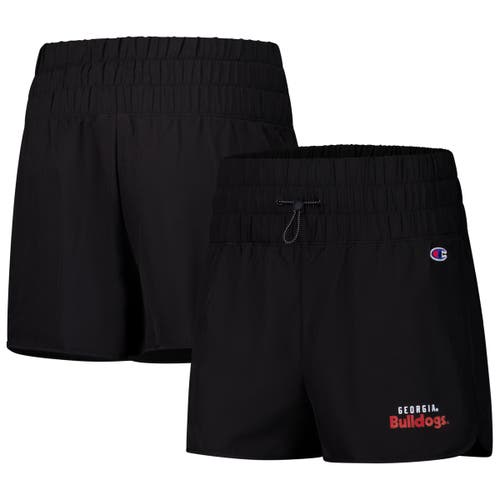 Champion Black Georgia Bulldogs Tailgate Her Woven Shorts