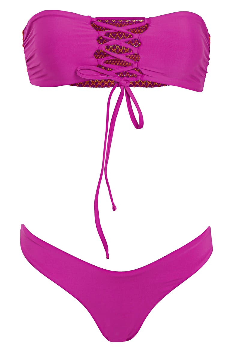 Sunset Palm Artemis Multifit Reversible Bikini Top, Alternate, color, PURPLE