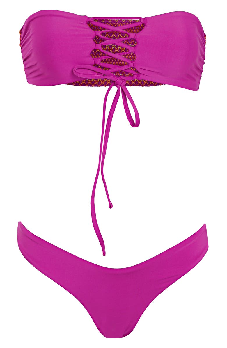Maaji Sunset Palm Artemis Multifit Reversible Bikini Top, Alternate, color, Purple