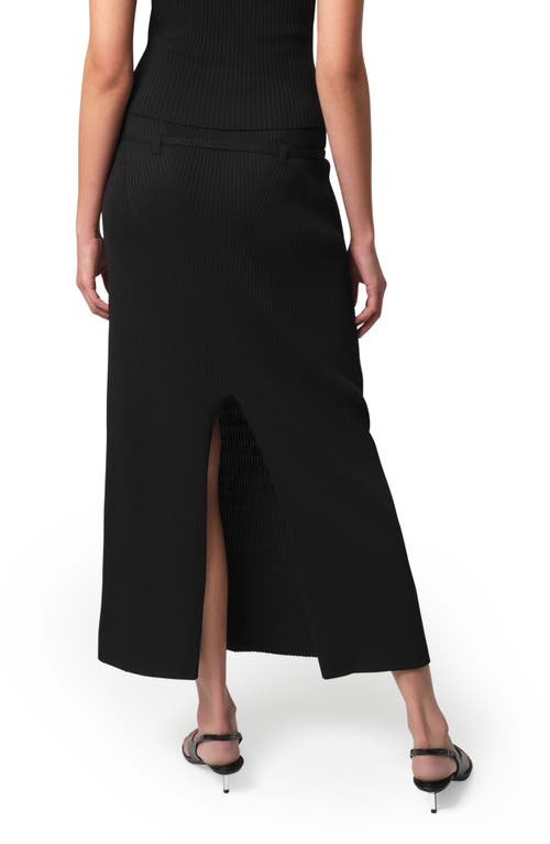 Apparis Judd Belted Rib Maxi Skirt In Noir