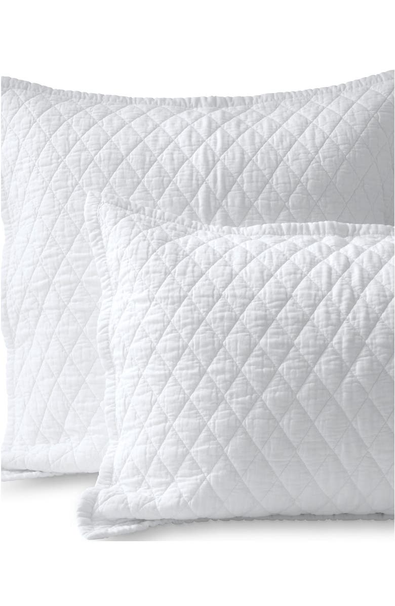 Lands' End Solid Diamond Double Voile Pillow Sham, Main, color, White