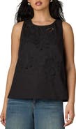 Wit & Wisdom Die Cut Embroidered Sleeveless Top